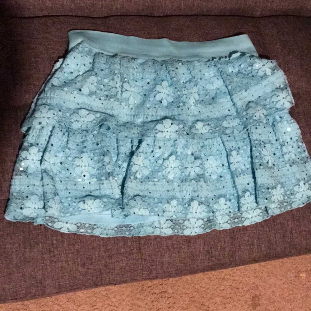 A blue skirt